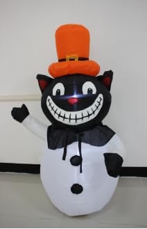 4FT Cat Halloween Inflatable Decoration Halloween Blow Up Decor with LED Lights Indoor Outdoor Graden Yard Party Holiday Decor