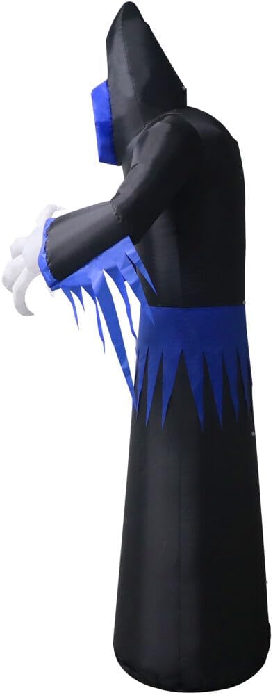Haunted Hill Farm 8-Ft Tall Grim Reaper Blow Up Inflatable with Lights and Music, Outdoor Halloween Inflatable Decoration for Lawn and Yard, Giant Spooky Holiday Decor