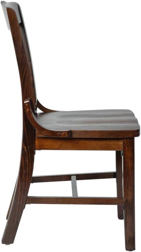 Flash Furniture Hercules Series School House Back Mahogany Wood Dining Chair, Traditional Elegant Wood Restaurant Chair, Walnut Wood