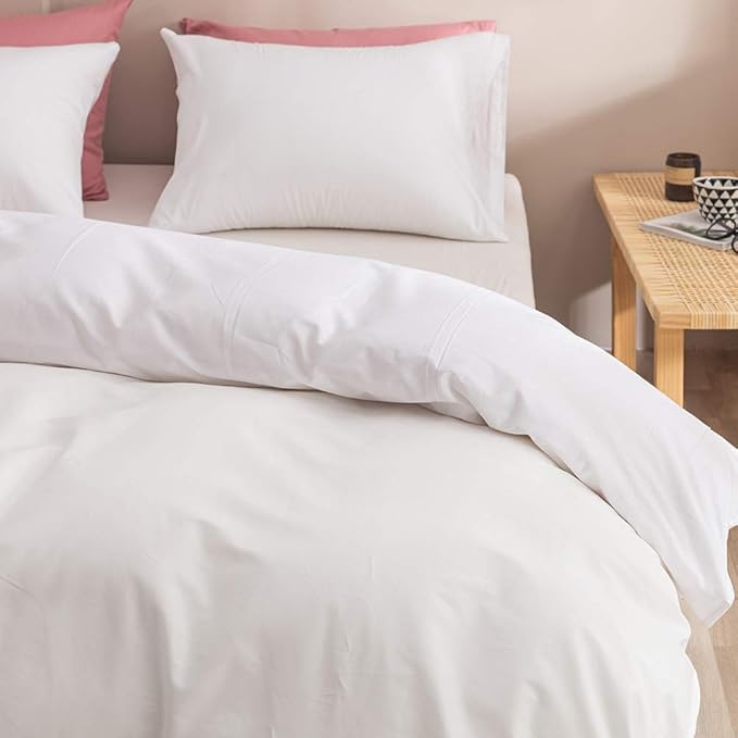 Wellboo White Comforter Sets King Size Solid Color Bedding Comforters Plain Light Color Quilts Modern White Warm Blankets Women Men Durable Comforters Soft Health Bedding