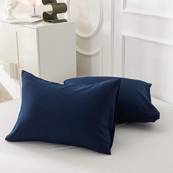 Wellboo Dark Blue Comforter Set, Queen Size, Solid Blue, Minimalist, Adults, Comfy, Modern Classic Bed Comforter