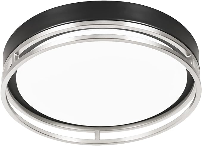 12.5 Inch LED Flush Mount Ceiling Light Fixture, 26W, Super Bright 1700 Lumens, 3 Color 3000K/4000K/5000K, Dimmable Ceiling Lamp for Bedroom Hallway Bathroom Kitchen Laundry (Black Nickel)