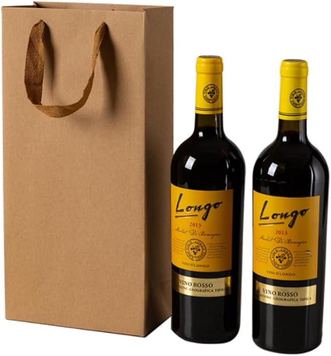 JPORSHU 10 Pack Wine Paper Bag,Wine Bottle Bags Bulk Reusable Gift Tote Bag Holds 2 bottles of wine,Kraft Paper Wine Bags with Handles,for Wedding Bottle Whiskey Spirits Party (kraft paper)