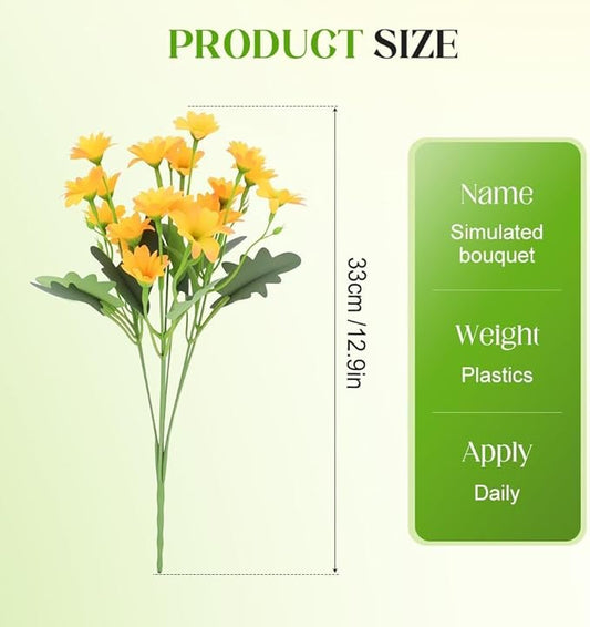 CUJMH 20 Bundles Artificial Mums for Outdoors,Funsdecor Mums,UV Resistant No Fade for Outside Porch Garden Pots Planters Autumn Fall Decor,Look Real, Full, Vibrant