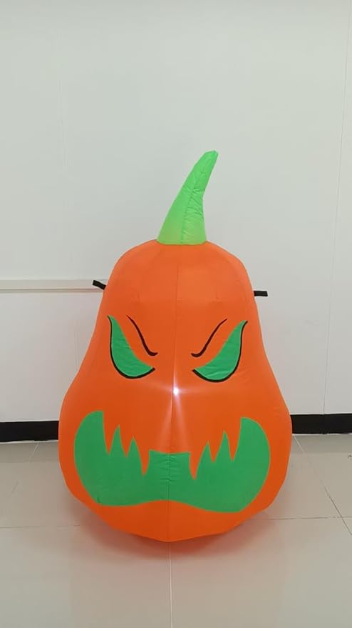 4FT Pumpkin Halloween Inflatable Decor Blow Up Decoration with LED Lights Perfect for Halloween Parties Holiday Indoor Outdoor Yard Graden Inflatable Decoration