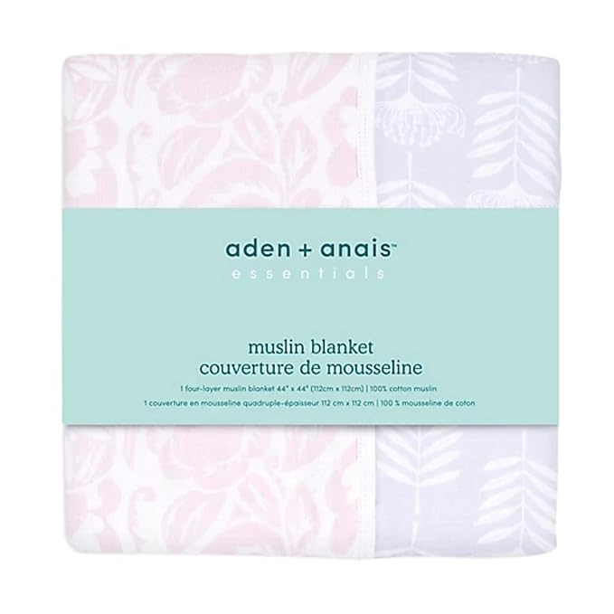 aden + anais Essentials Dream Blanket, Muslin Baby Blankets for Girls & Boys, Ideal Lightweight Newborn Nursery & Crib Blanket, Shower & Registry Gift, Damsel - Savoy