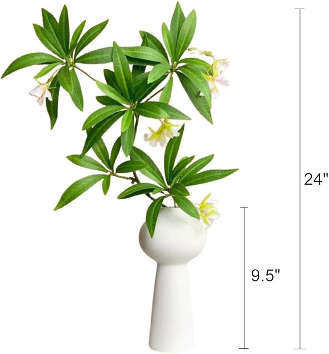 White Ceramic Vase in Nordic Style, Deco Vases for Pampas Grass as Boho Deco, Contemporary Flower Vase with Minimalistic Design for Fresh Flowers(Gourd)