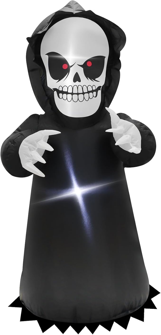 TRMESIA 4FT Halloween Ghost Inflatable Blow up Death God Decoration with LED Lights Indoor Outdoor Party Holiday Lawn Graden Holiday Decoration
