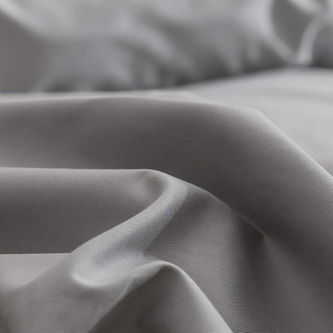 Wellboo Silver Grey Comforter Sets Full Women Men Light Gray Bedding Comforter Sets Girls Boys Elegant Grey Warm Blankets Adults Teens Solid Pale Color Quilts Durable Soft Pure All Gray Bedding