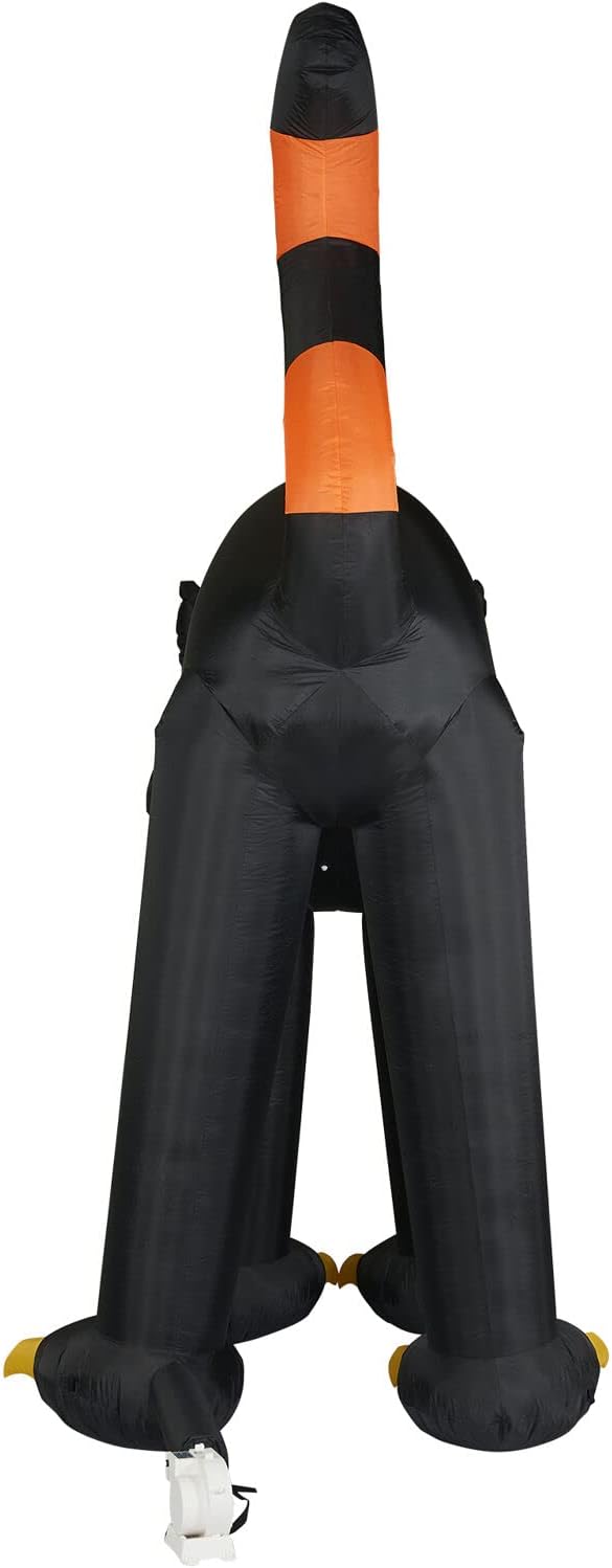 Haunted Hill Farm 10-ft. Black Cat Blow Up with Lights, Halloween Outdoor Decorations for Patio and Yard, Giant Spooky Weather Resistant Outdoor Inflatables for Home or Haunted House