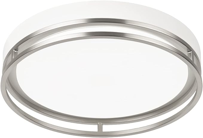 12.5 Inch LED Flush Mount Ceiling Light Fixture, 26W, Super Bright 1700 Lumens, 3 Color 3000K/4000K/5000K, Dimmable Ceiling Lamp for Bedroom Hallway Bathroom Kitchen Laundry (White Nickel)
