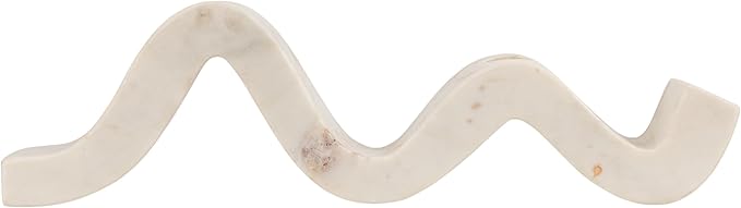 Bloomingville Marble Wave Double Taper Candle Holder, White