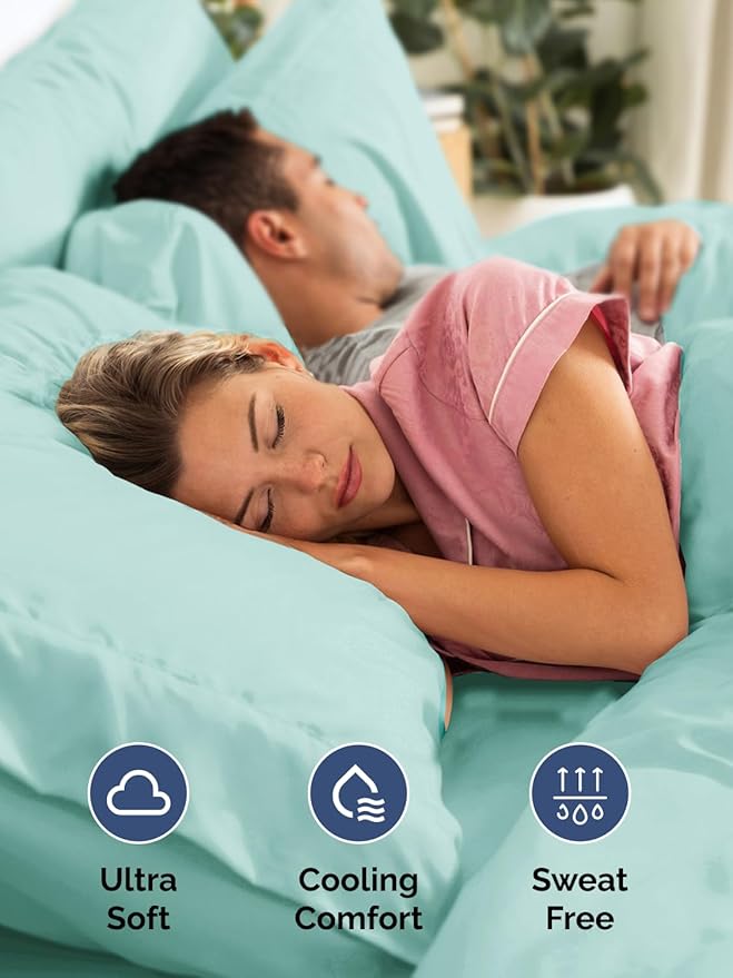 Extra Deep Cal King Sheet Set - 6 Piece Breathable and Cooling Sheets - Hotel Luxury Bed Sheets Set - Easy Fit - Soft, Wrinkle Free and Comfy Sheets Set - Spa Blue Sheet Set with Extra Deep Pockets
