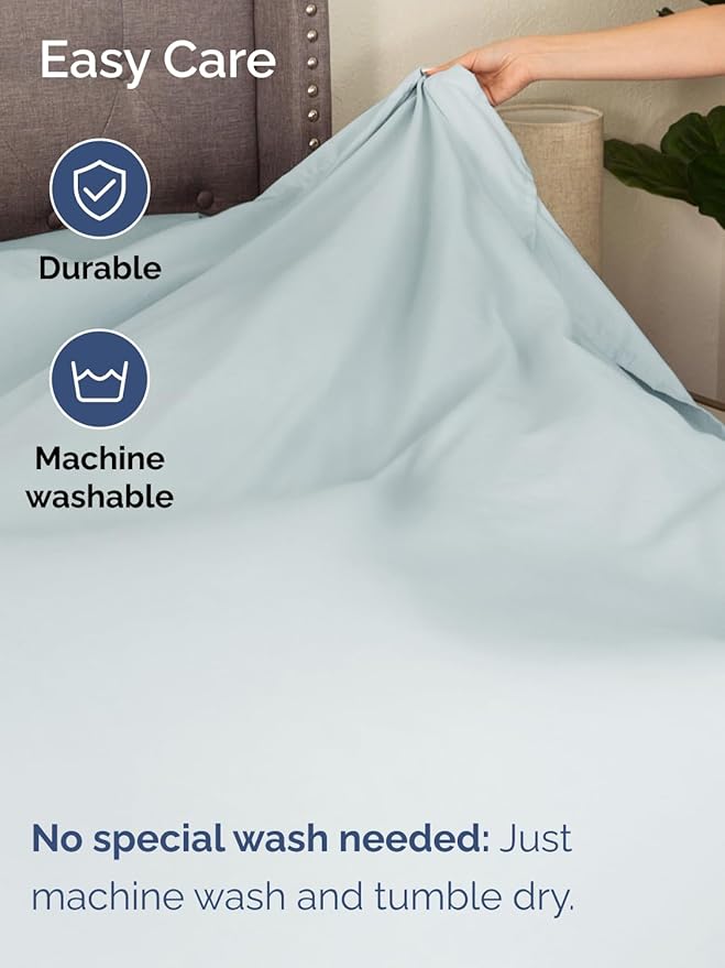 Extra Deep Queen Sheet Set - 6 Piece Breathable & Cooling Sheets - Hotel Luxury Bed Sheets Set - Easy & Secure Fit - Soft, Wrinkle Free & Comfy Sheets Set - Ice Blue Sheet Set with Extra Deep Pockets