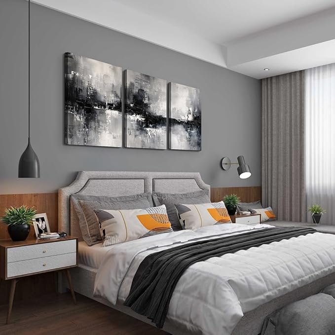 DZRWUBHS Canvas Wall Decor for Bedroom Black And White Wall Painting Wall Art for Living Room Inspirational Abstract Wall Pictures Artwork Modern Office Minimalist Home Decor Ready to Hang Set of 3