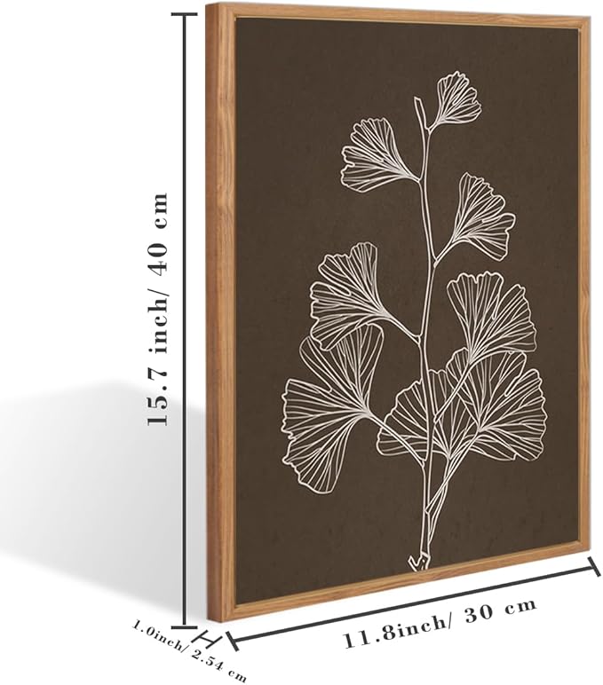 IARTTOP Framed Boho Botanical Picture Canvas Wall Art Vintage Floral Art Prints Minimalist Neutral Plant Wall Decor for Living room Bedroom Office-12 * 16 Inch Set of 3