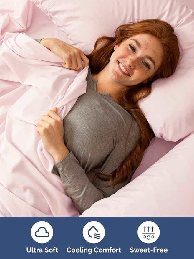 Extra Deep Full Sheet Set - 6 Piece Breathable and Cooling Sheets - Hotel Luxury Bed Sheets Set - Easy Fit - Soft, Wrinkle Free and Comfy Sheets Set - Lavender Pink Sheet Set with Extra Deep Pockets