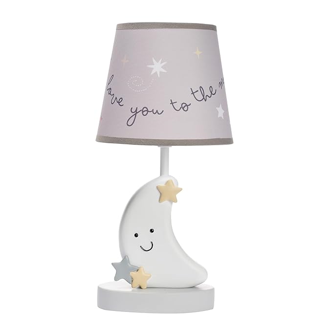 Bedtime Originals Little Star Celestial Moon Nursery Lamp with Shade and Bulb