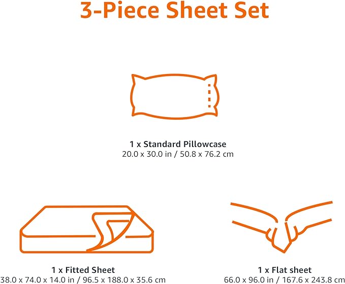 Amazon Basics Kid's Soft Easy-Wash Lightweight Microfiber 3-Piece Sheet Set, Twin, Multi-Color Dinosaurs, Animal Print