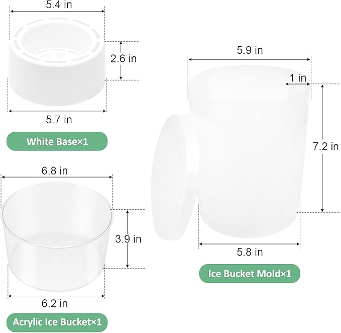 Wine Chiller Ice Mold, Acrylic DIY Ice Bucket Mold for Wine Champagne Whisky Beer Cocktail Beverage Cooling and Wedding Birthday Christmas Halloween Easter Party Any Theme or Holiday,1 Pack