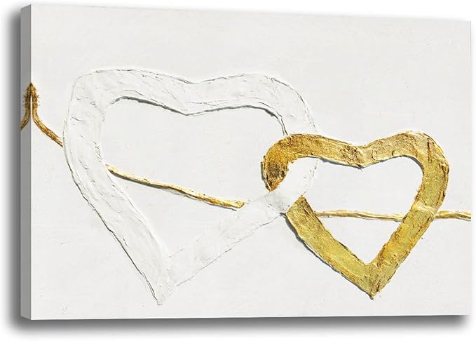GAIDUOMAI Gold Line Wall Prints White Abstract Art Wall Decor Modern Artwork for Office Minimalist Poster for Bathroom Hallway Wall Decor 12x16 Inch