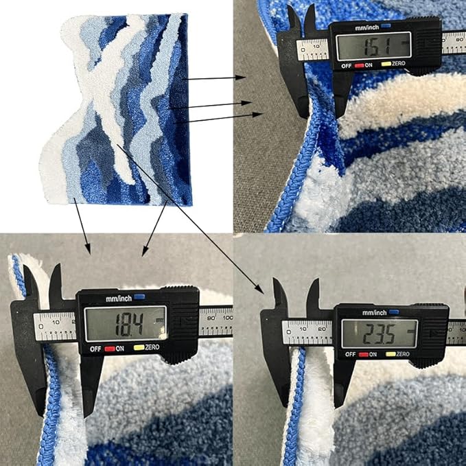 Wave Shape Furry Bedroom Rug, Fluffy Area Rug, Bathroom Rugs, Children's Room, Bathroom Mats,Bath Mats(31.5 x 19.7 in)