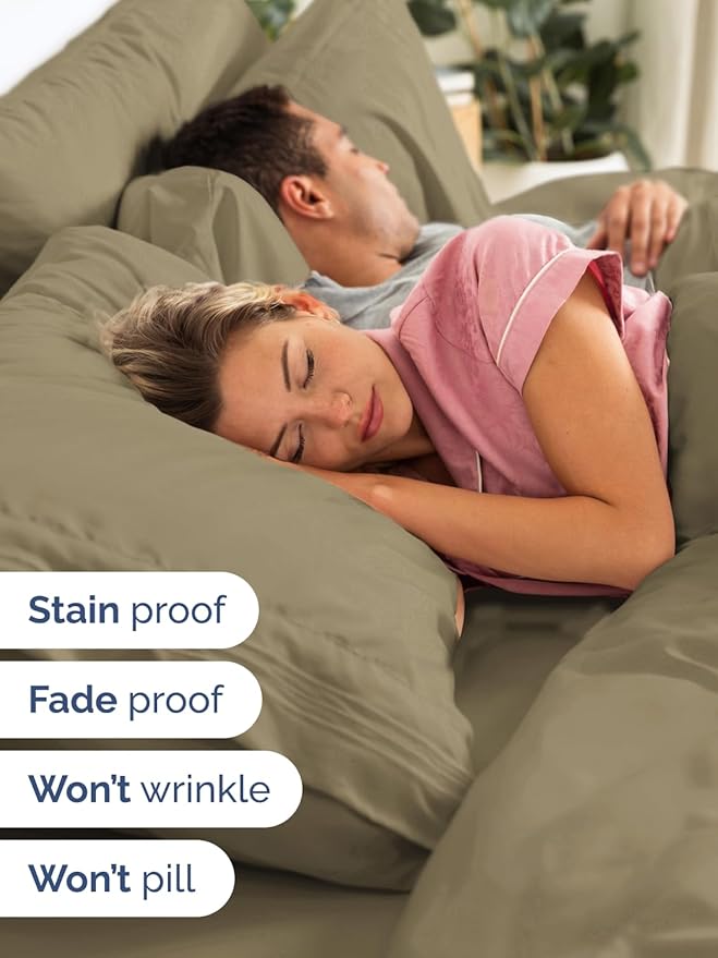 Extra Deep Twin Sheet Set - 4 Piece Breathable and Cooling Sheets - Hotel Luxury Bed Sheets Set - Easy & Secure Fit - Soft, Wrinkle Free and Comfy Sheets Set - Khaki Sheet Set with Extra Deep Pockets