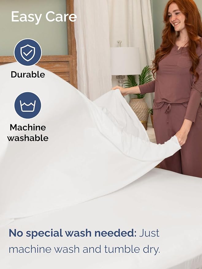 Extra Deep Split King Sheet Set - 7 Piece Breathable & Cooling Sheets - Hotel Luxury Bed Sheets Set - Easy Fit - Soft, Wrinkle Free & Comfy Sheets Set - Antique White Sheet Set w/Extra Deep Pockets