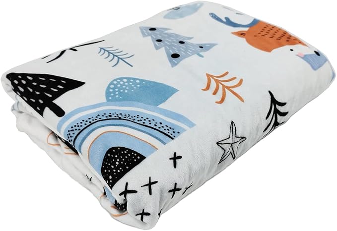Baby Blanket for Boys Girls (Fox Printed, 30"x40") with Double Layer Dotted Backing Soft Plush Minky Blanket for Toddlers Newborn