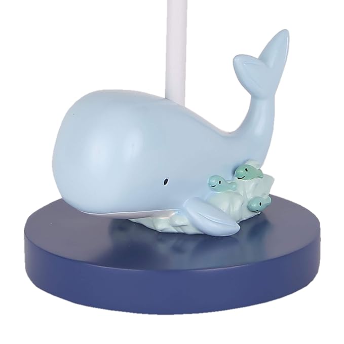 Lambs & Ivy Oceania Blue Ocean/Sea/Nautical Nursery Lamp with Shade & Bulb