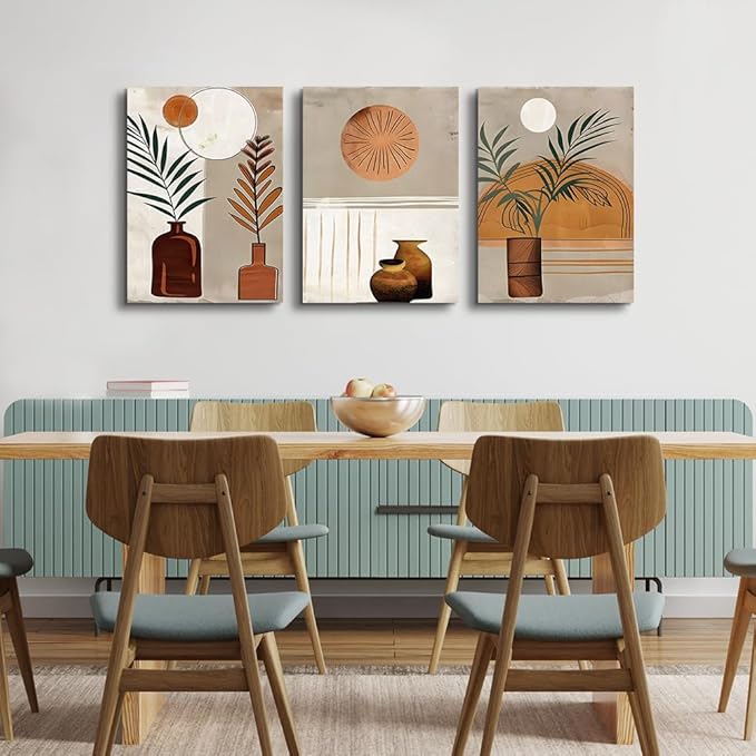 DZRWUBHS Large Wall Art for Living Room Canvas Wall Decor for Bedroom Boho Wall Art Prints Office Decoration Painting Abstract Wall Pictures Artwork Modern Minimalist Home Decor 3 Pcs Ready To Hang