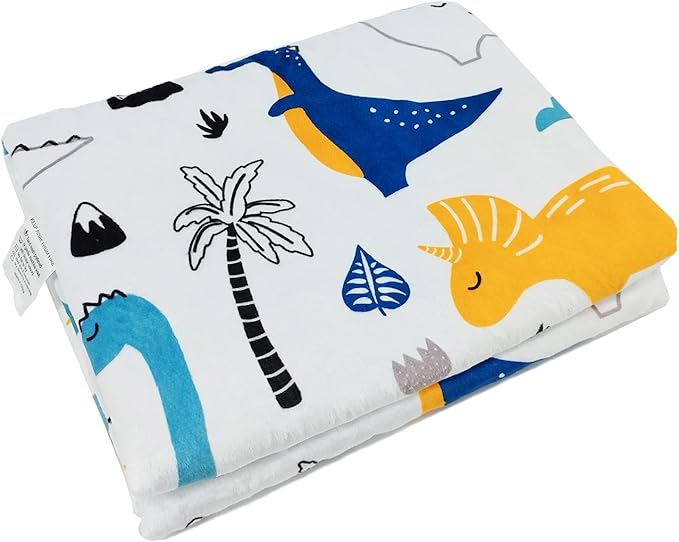 Baby Blanket for Boys Girls (DinosaursPrinted, 30"x40") with Double Layer Dotted Backing Soft Plush Minky Blanket for Toddlers Newborn