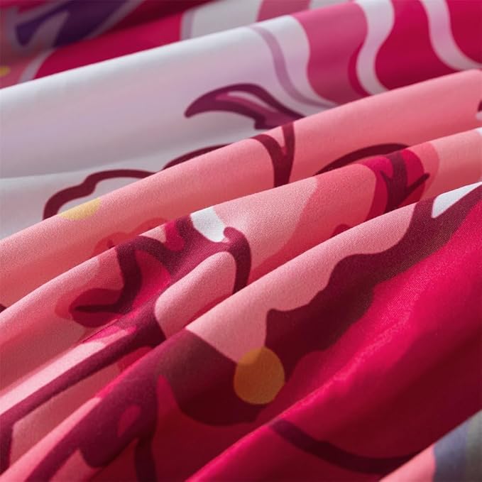 qjmiaofang Unicorn Sheets Full Girls Pink Unicorn Bed Sheet Set 3Pieces Rainbow Sheets Princess Unicorn Fitted Sheet Flowers Unicorn Flat Sheet with 1 Flat Sheet 1 Fitted Sheet 2 Pillow Shams