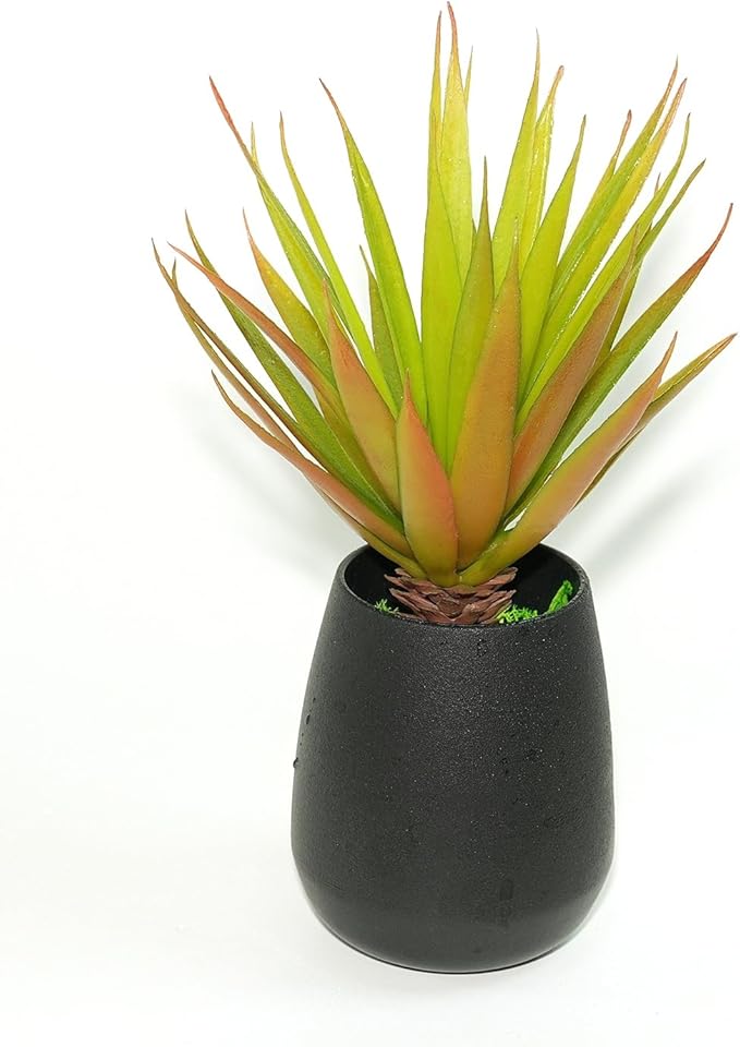 LJY 2 Pieces Realistic Artificial Faux Succulent Yucca Vera Greenhouse Small Plants Unpotted for Home Garden Decoration (Autumn Green)