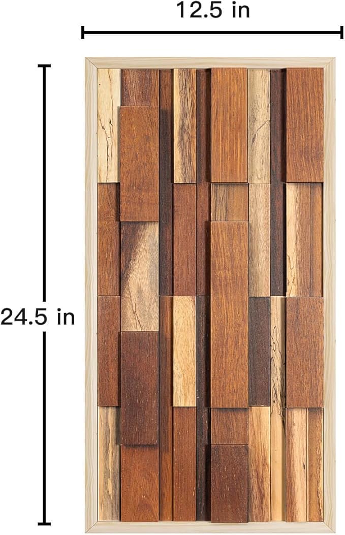NAHARO Modern Wood Wall Decor- Natural wood Handcrafted Rustic Charm for Your Home - Perfect for Living Room, Bedroom,Kitchen,or Office