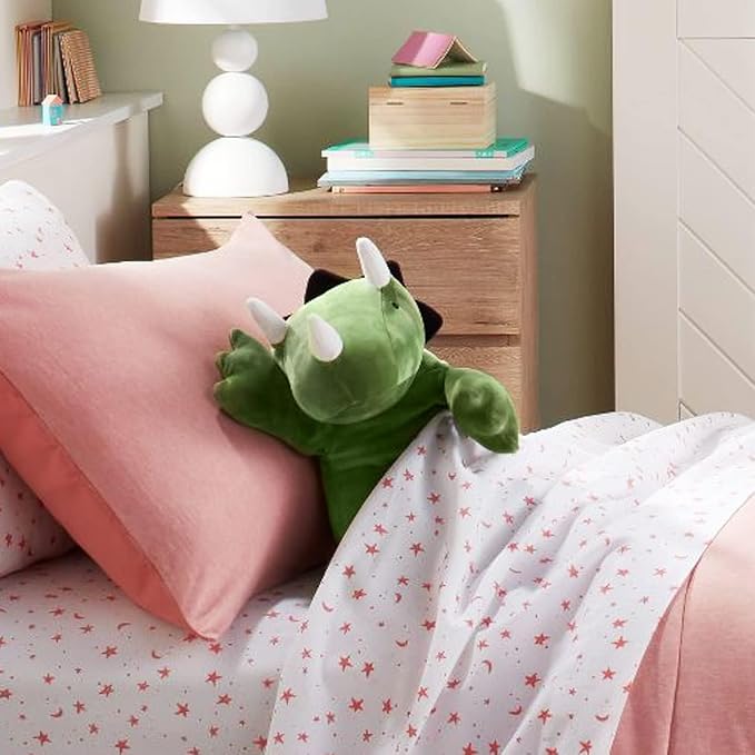 Weighted Plush, 24" 3.5 lbs Character Weight Stuffed Animals Dino Series, Cute Dino Plushie Dolls Throw Pillow Birthday Gifts for Children Kids Adults Pink (Green)