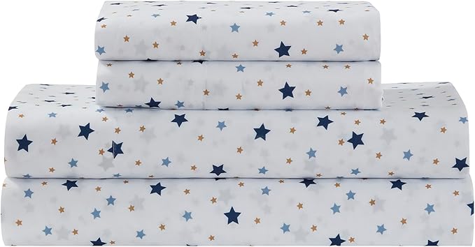 Kids Bedding Set Bed in a Bag for Boys and Girls Toddlers Printed Sheet Set and Comforter, Twin, Galaxy