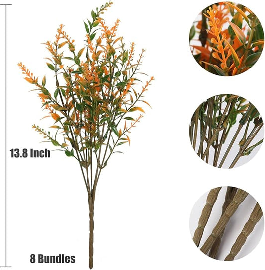 RECUTMS Artificial Flowers for Outdoors Artificial Fall Flowers for Outdoors UV Resistant Artificial Plants Outdoor Artificial Flowers for Outside in Pots(Salmon)