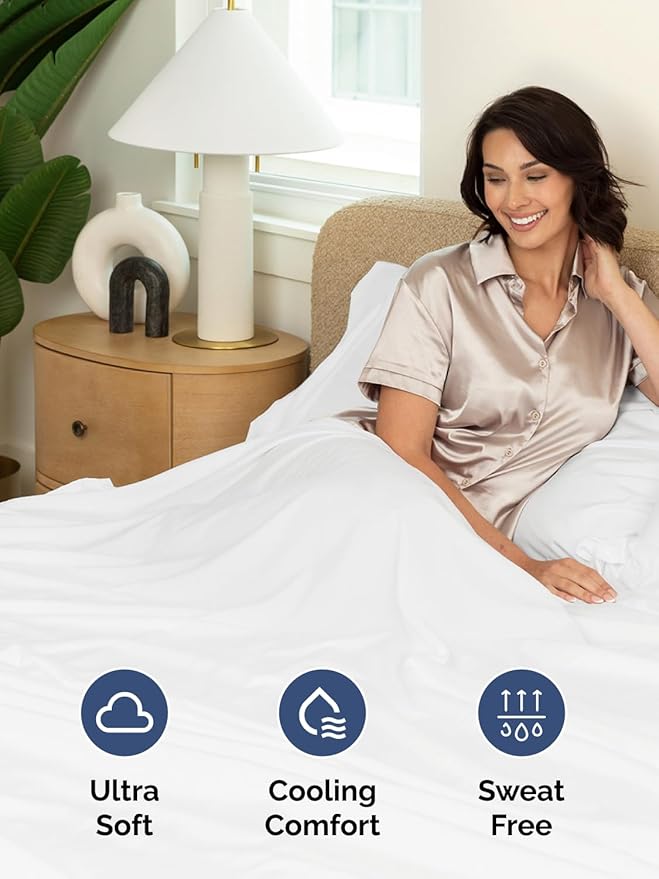 Extra Deep Queen Sheet Set - 6 Piece Breathable and Cooling Sheets - Hotel Luxury Bed Sheets Set - Easy & Secure Fit - Soft, Wrinkle Free and Comfy Sheets Set - White Sheet Set with Extra Deep Pockets