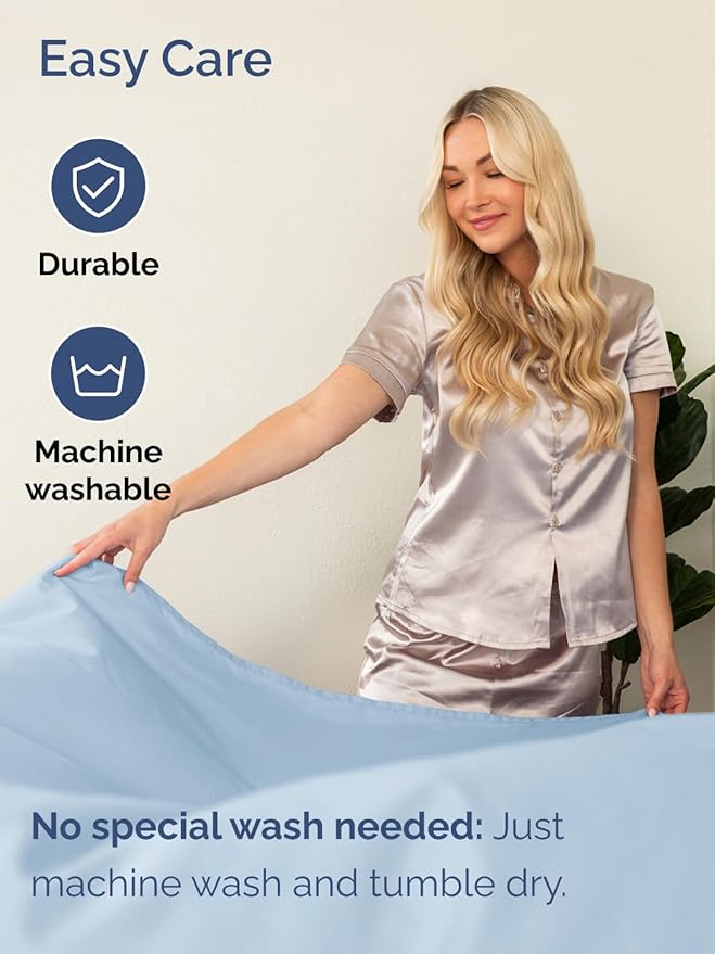 Extra Deep Twin Sheet Set - 4 Piece Breathable & Cooling Sheets - Hotel Luxury Bed Sheets Set - Easy & Secure Fit - Soft, Wrinkle Free & Comfy Sheets Set - Sky Blue Sheet Set with Extra Deep Pockets
