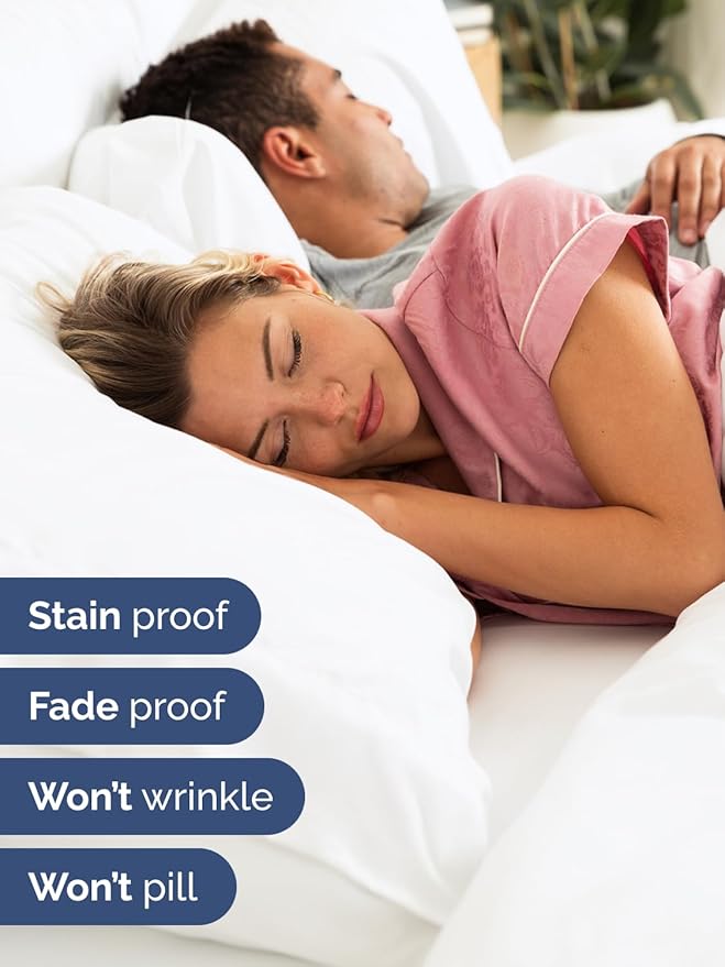 Extra Deep Queen Sheet Set - 6 Piece Breathable and Cooling Sheets - Hotel Luxury Bed Sheets Set - Easy & Secure Fit - Soft, Wrinkle Free and Comfy Sheets Set - White Sheet Set with Extra Deep Pockets