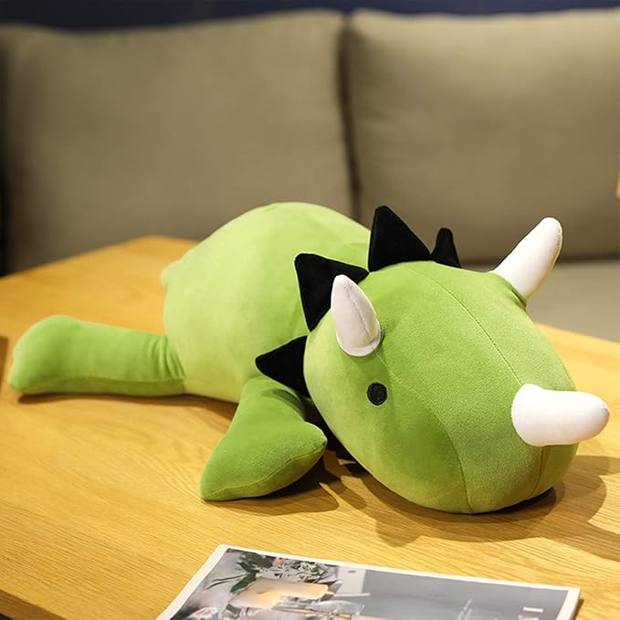 Weighted Plush, 24" 3.5 lbs Character Weight Stuffed Animals Dino Series, Cute Dino Plushie Dolls Throw Pillow Birthday Gifts for Children Kids Adults Pink (Green)
