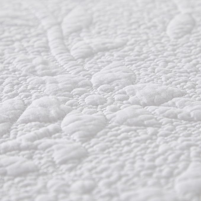 Brandream White Quilts Set Queen Size Bedspreads Farmhouse Bedding 100% Cotton Quilted Bedspreads