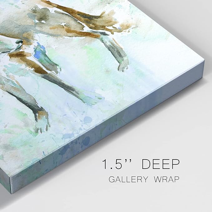 Colorful Animals Painting Wall Art on Canvas Modern Abstract Artwork, Fox On Blue Wall Art, Ready to Hang, 40'' x 40''