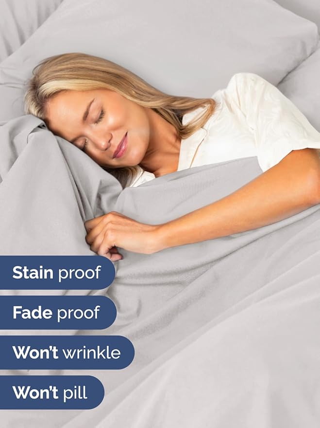 Extra Deep Cal King Sheet Set - 6 Piece Breathable and Cooling Sheets - Hotel Luxury Bed Sheets Set - Easy Fit - Soft, Wrinkle Free and Comfy Sheets Set - French Grey Sheet Set with Extra Deep Pockets