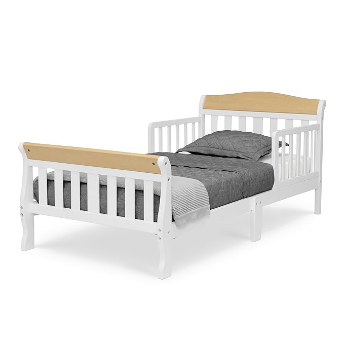 Delta Children Canton Toddler Bed, Bianca White/Natural