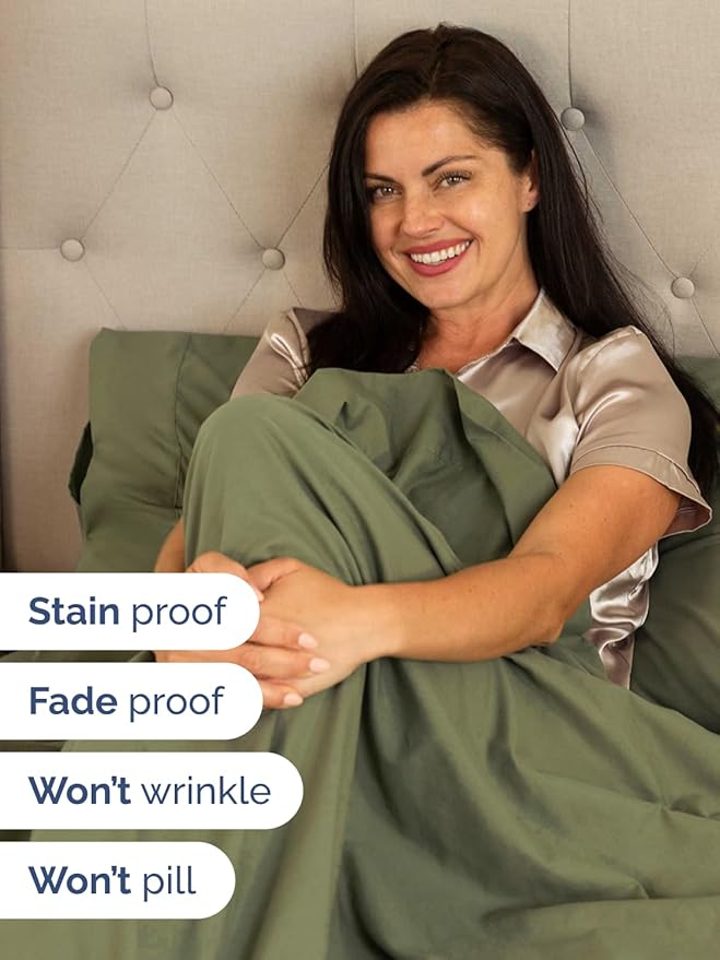 Extra Deep Full Sheet Set - 6 Piece Breathable & Cooling Sheets - Hotel Luxury Bed Sheets Set - Easy & Secure Fit - Soft, Wrinkle Free & Comfy Sheets Set - Sage Green Sheet Set with Extra Deep Pockets