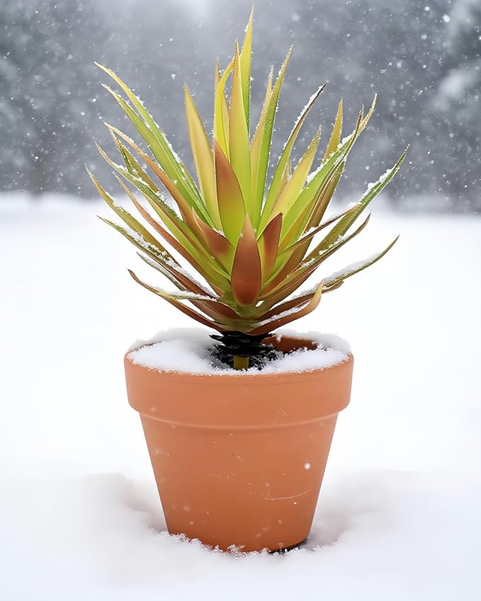 LJY 2 Pieces Realistic Artificial Faux Succulent Yucca Vera Greenhouse Small Plants Unpotted for Home Garden Decoration (Autumn Green)