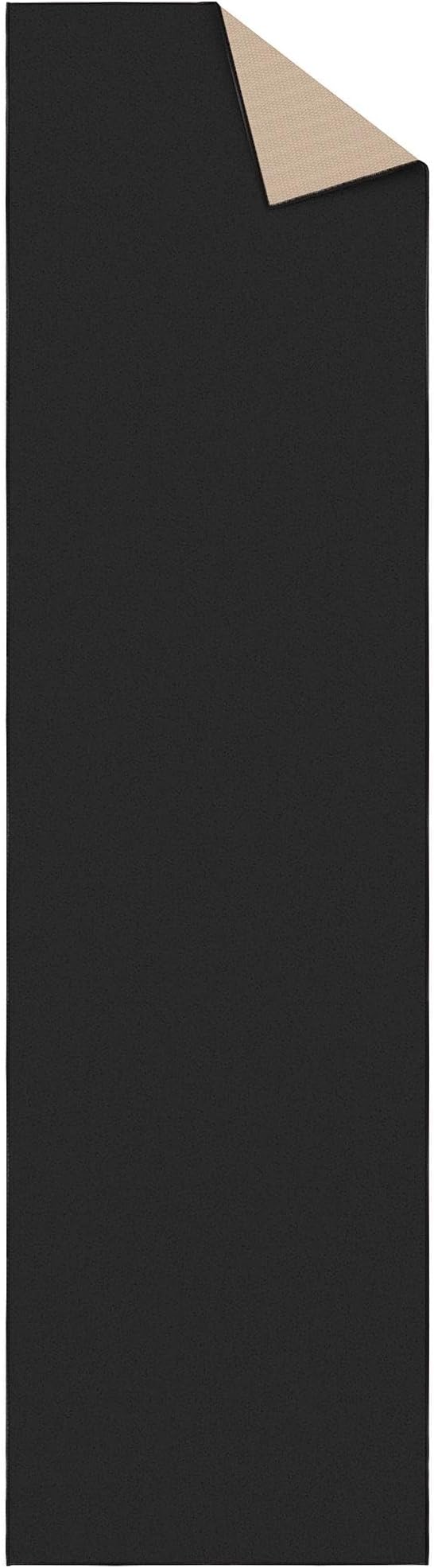 Machine Washable Modern Solid Design Non-Slip Rubberback 3x10 Traditional Runner Rug for Hallway, Kitchen, Bedroom, Living Room, 2'7" x 9'10", Black