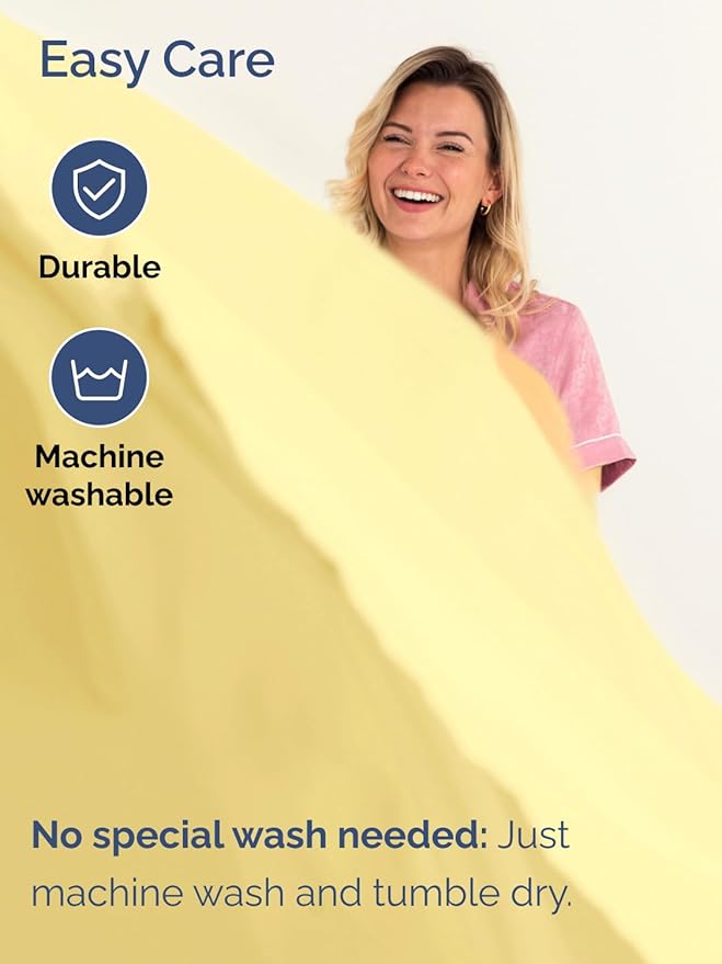 Extra Deep Split King Sheet Set - 7 Piece Breathable and Cooling Sheets - Hotel Luxury Bed Sheets Set - Easy Fit - Soft, Wrinkle Free and Comfy Sheets Set - Yellow Sheet Set with Extra Deep Pockets